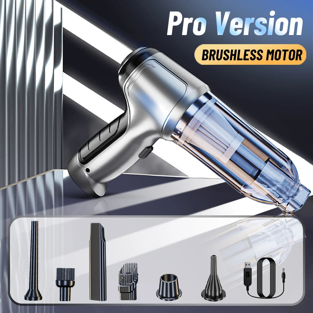 Dust-free emptying system of cordless car vacuum cleaner