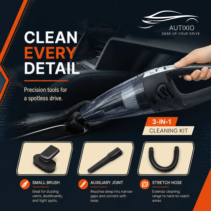 USB charging port detail on cordless car vacuum cleaner