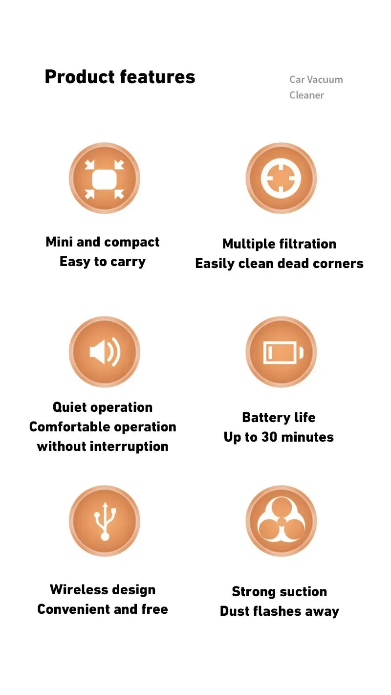 Product features including compact design, filtration, and battery life