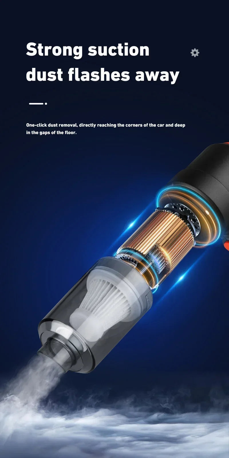 Cordless vacuum cleaner strong suction demonstration
