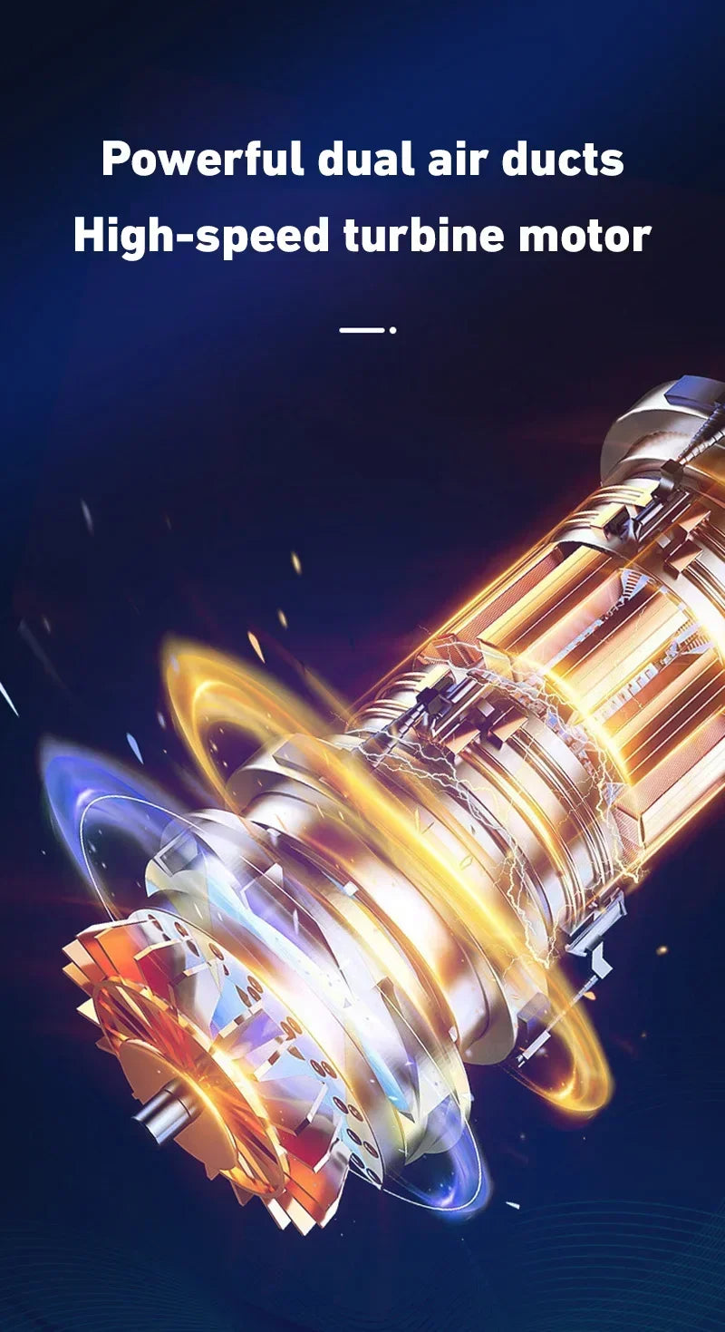 High-speed turbine motor showing dual air duct design