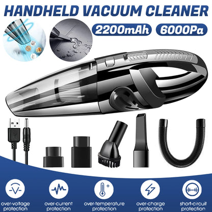 Handheld vacuum cleaning car seat upholstery – compact and portable