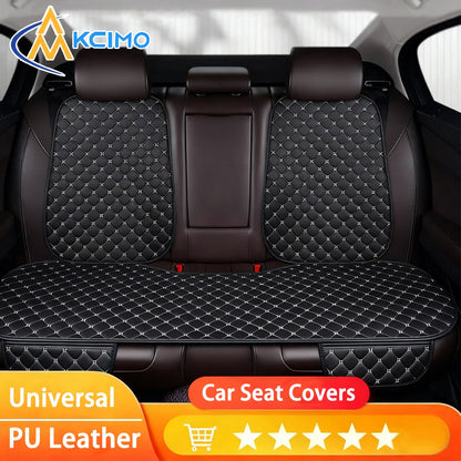 Cotton linen car seat cover set 3pcs universal fit breathable