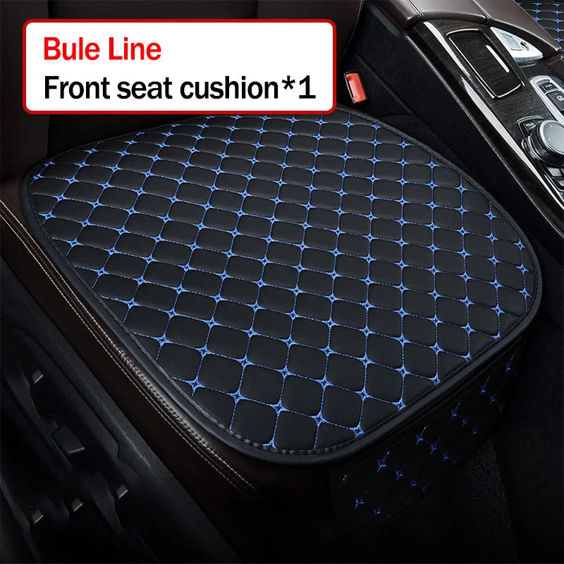 Style 1 blue cotton linen car seat cover set