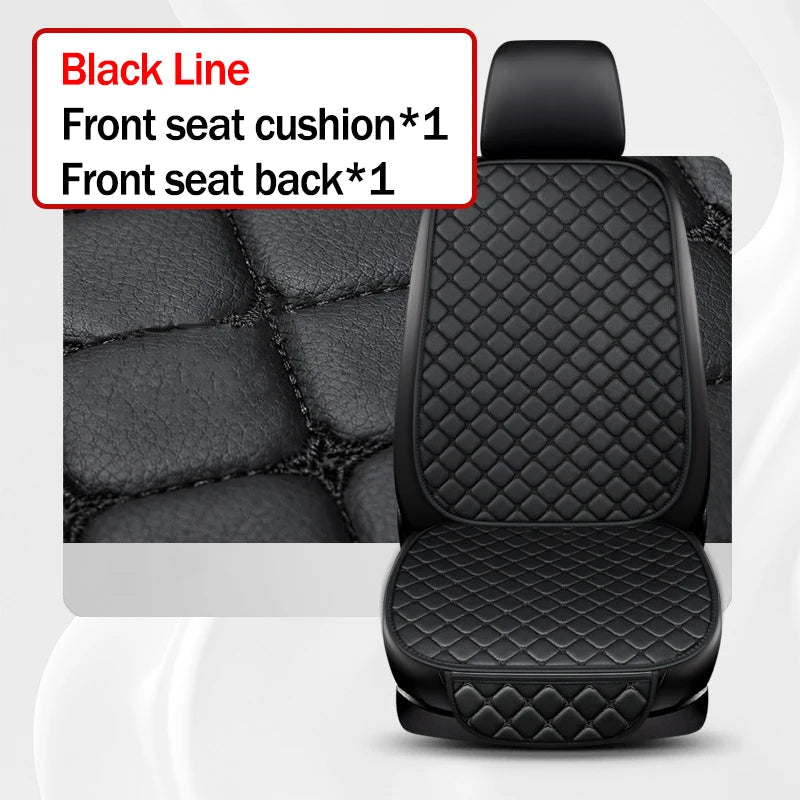 Style 2 black cotton linen car seat cover set