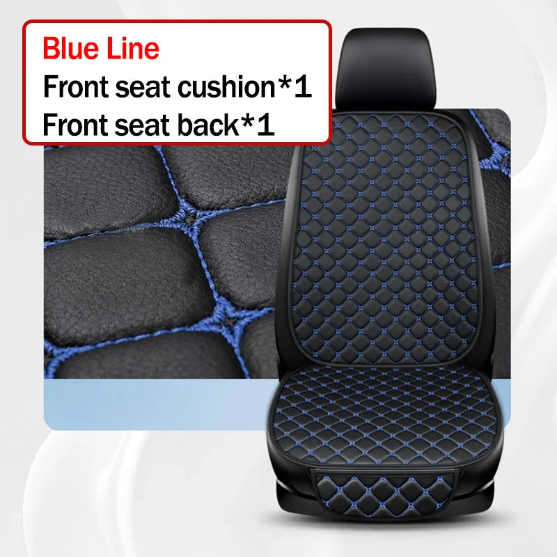 Style 2 blue cotton linen car seat cover set