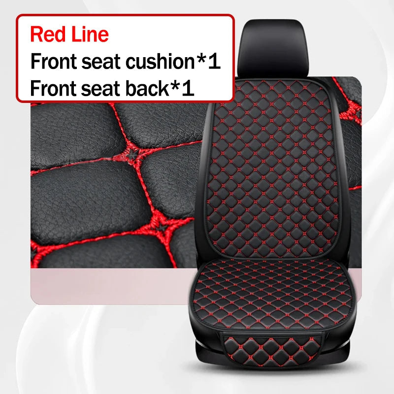 Style 2 red cotton linen car seat cover set