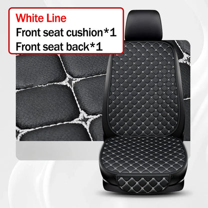 Style 2 white cotton linen car seat cover set