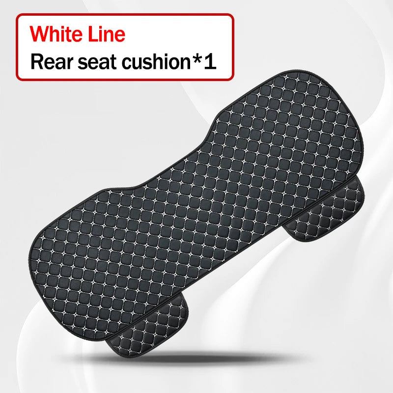Style 3 white cotton linen car seat cover set