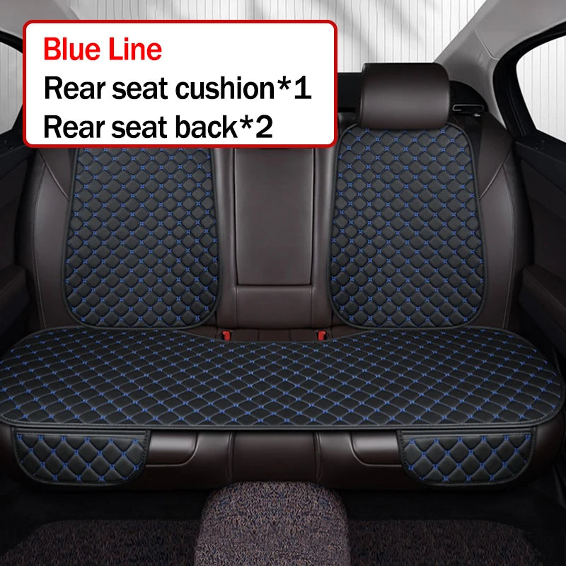 Style 4 blue cotton linen car seat cover set