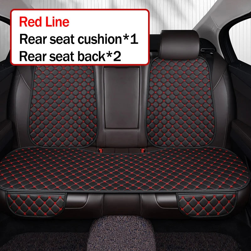 Style 4 red cotton linen car seat cover set
