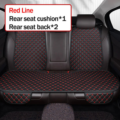 Style 4 red cotton linen car seat cover set