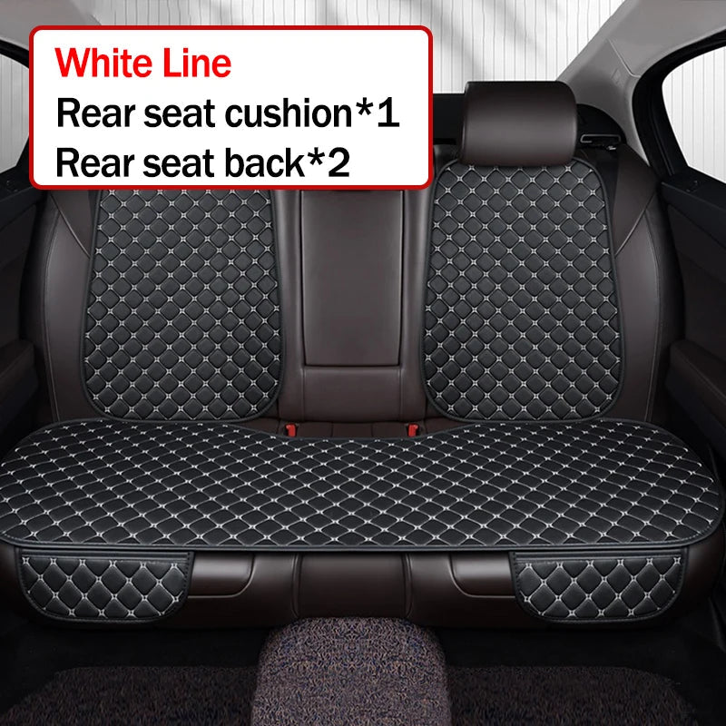 Style 4 white cotton linen car seat cover set