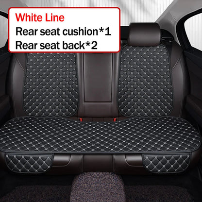 Style 4 white cotton linen car seat cover set