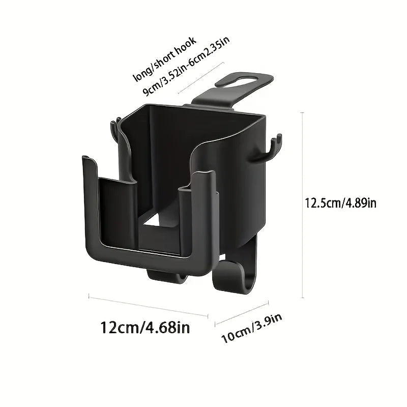 Compact design of cup holder back seat rack for vehicle interior