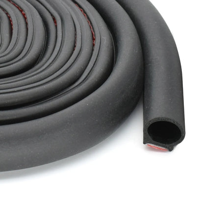 self-adhesive D-type door seal strip being applied to car edge