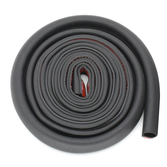 rubber door seal applied to car doorframe to reduce noise and vibration