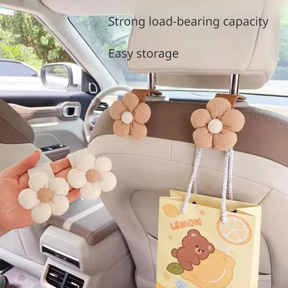 Flower car decoration interior seat hook organizer with colorful floral design