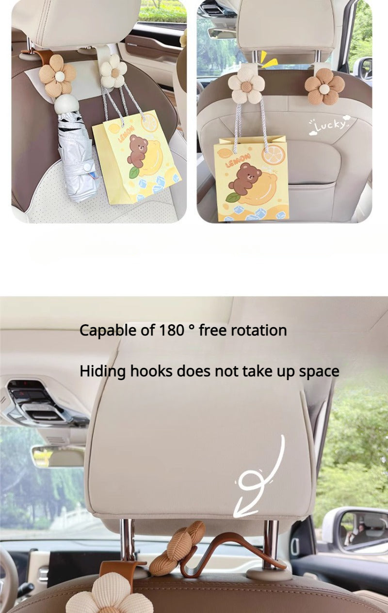 Material detail showing quality and durability of flower car decoration