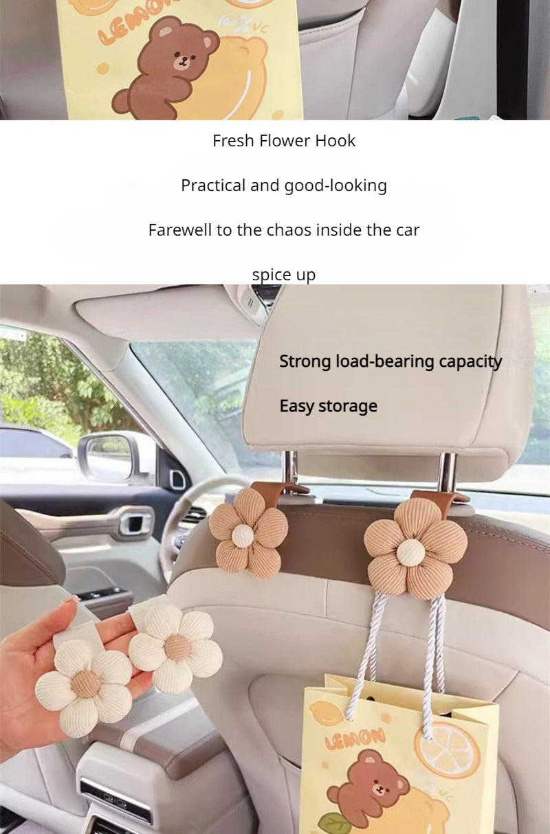 Size comparison of flower car decoration organizer for vehicle interior