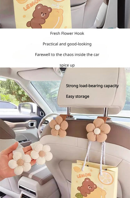 Size comparison of flower car decoration organizer for vehicle interior