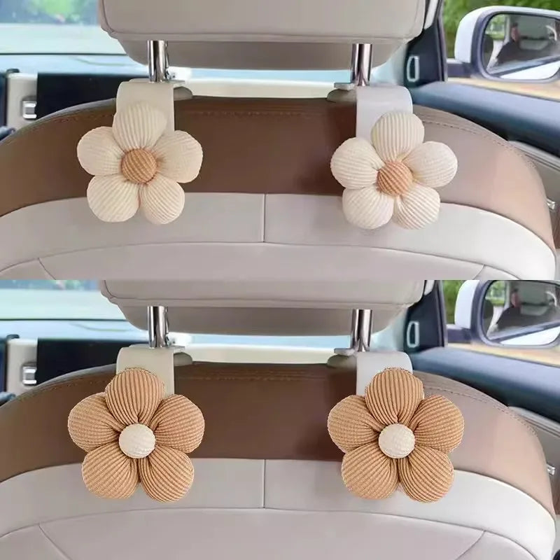 White flower car decoration interior organizer design
