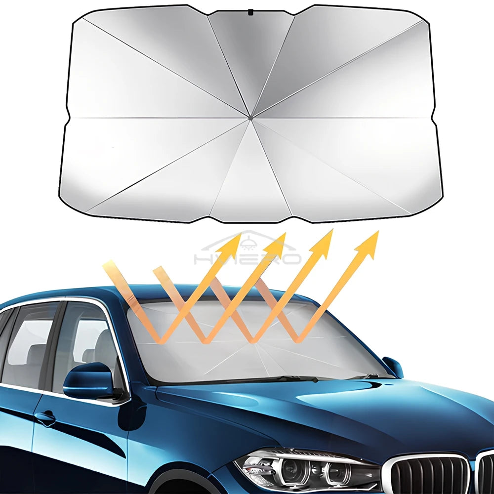 Expanded view of foldable UV reflective sun shade
