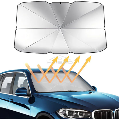 Expanded view of foldable UV reflective sun shade