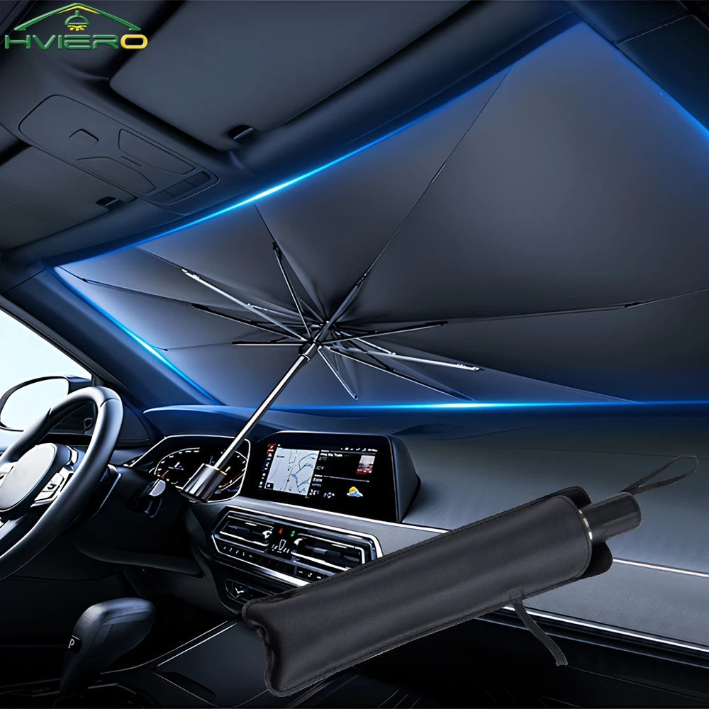 Foldable car sun shade UV reflective windshield protector