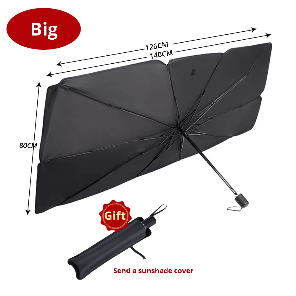 Silvery big size foldable car sun shade protector
