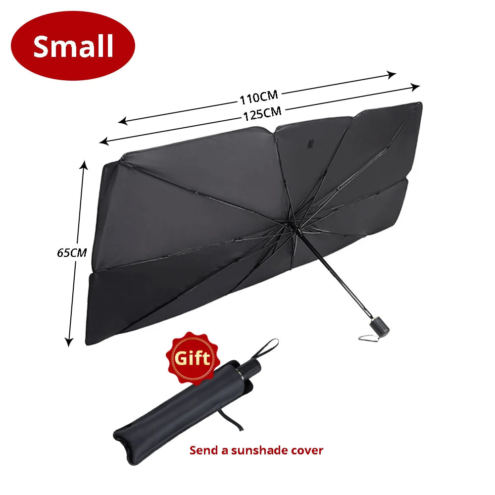 Silvery small size foldable car sun shade protector