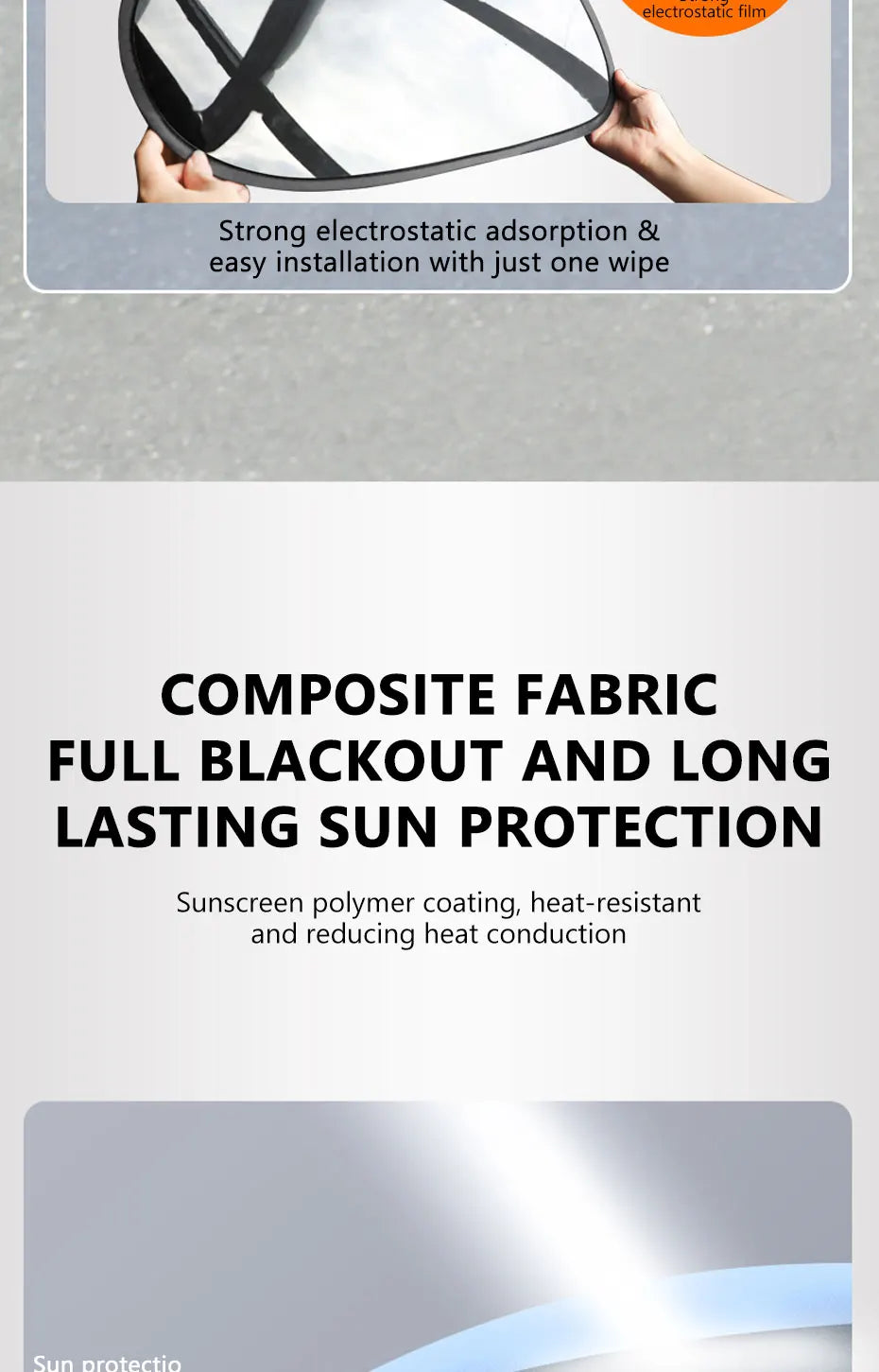 Material quality of foldable car shade
