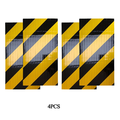 Four yellow and black foam garage wall bumper guard panels 4 piece set 379mm x 200mm x 20mm