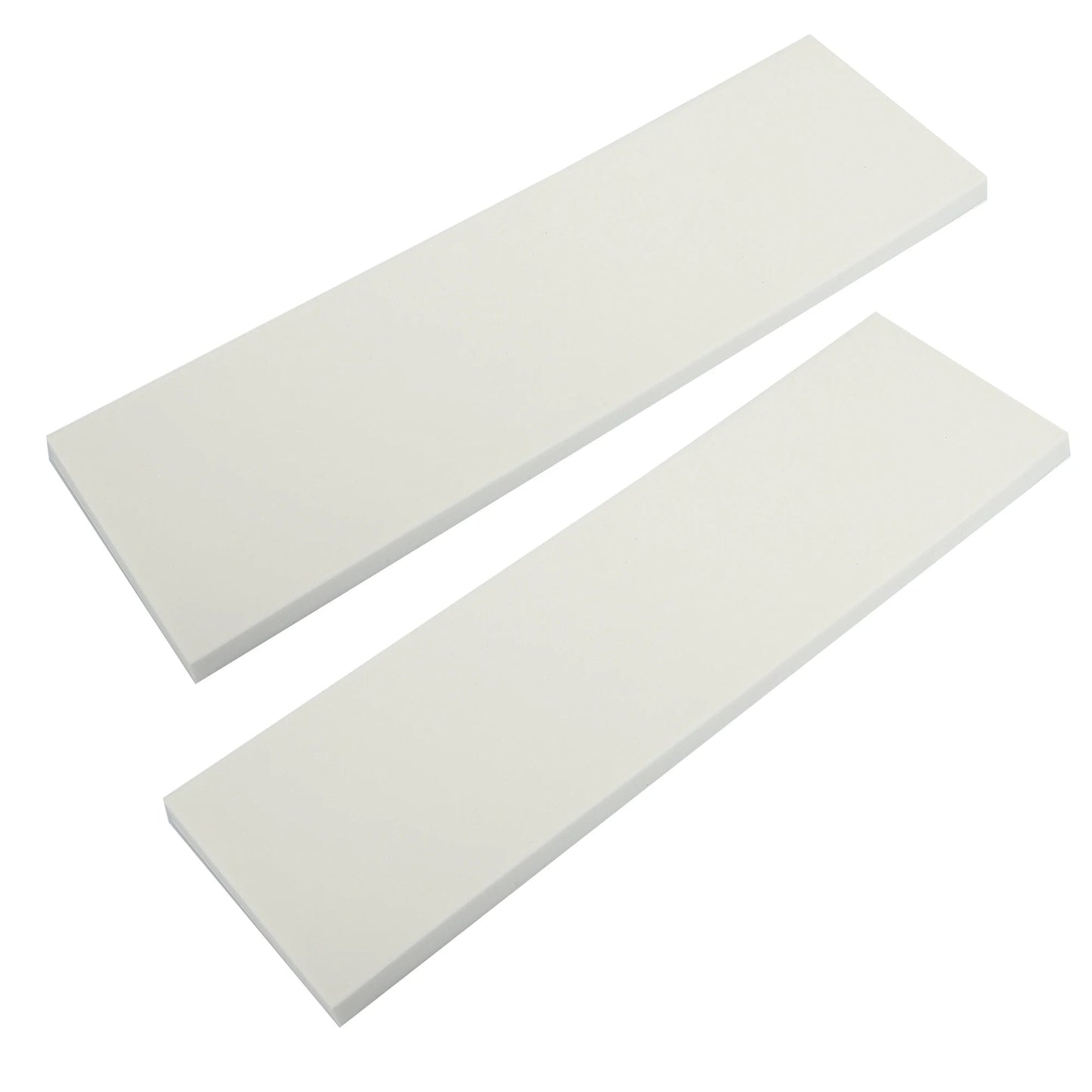 2 white EVA foam car door protector pads side by side showing narrow 120mm wide variant