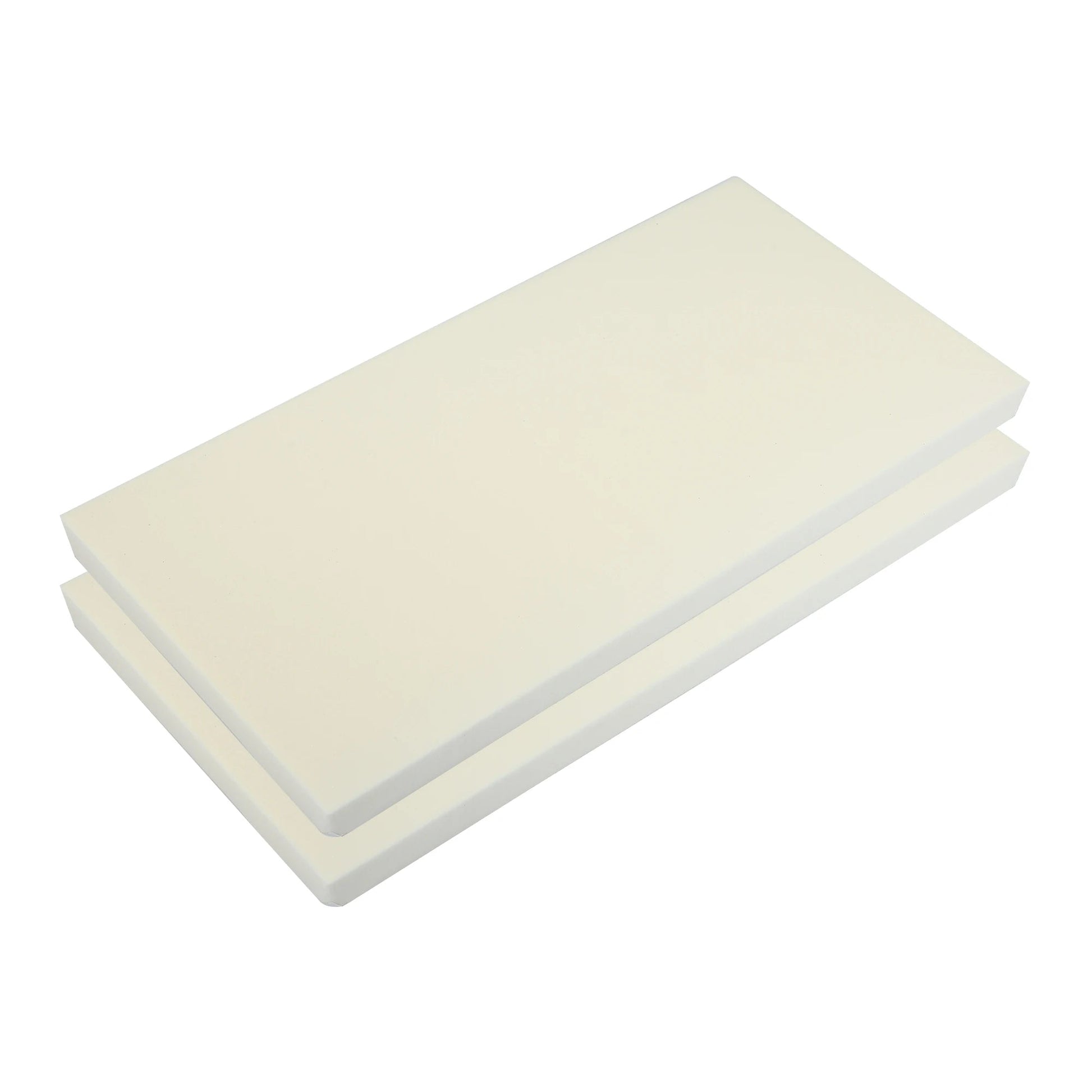 2 white EVA foam wall guard pads stacked showing wider 400x200x20mm size variant