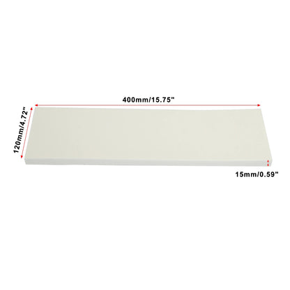White EVA foam garage wall guard size diagram: 400mm long, 120mm wide, 15mm thick