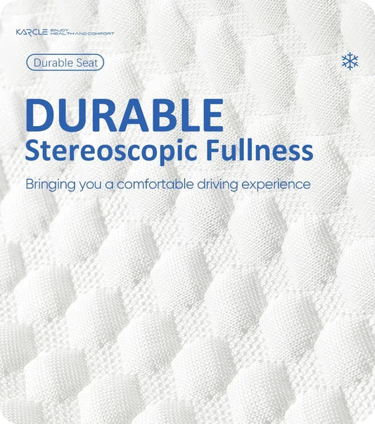 Close-up of ice silk car seat cover durable 3D stereoscopic quilted fabric texture
