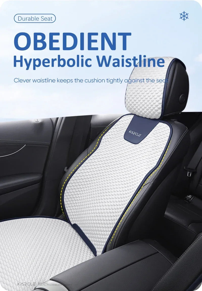 Ice silk car seat cover hyperbolic waistline design keeping cushion tightly fitted against the car seat