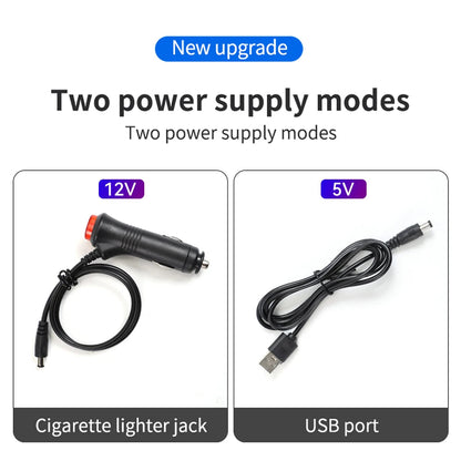 Two power supply options: 12V cigarette lighter jack cable and 5V USB cable for RGB car LED lights