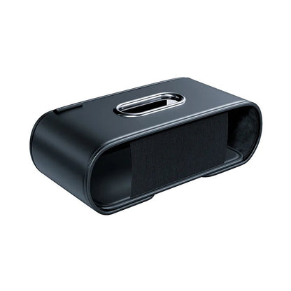 Black leather car tissue box holder organizer