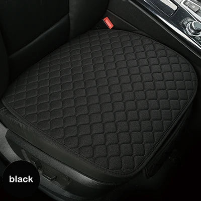 Linen car seat cushion pad black color single seat bottom cover