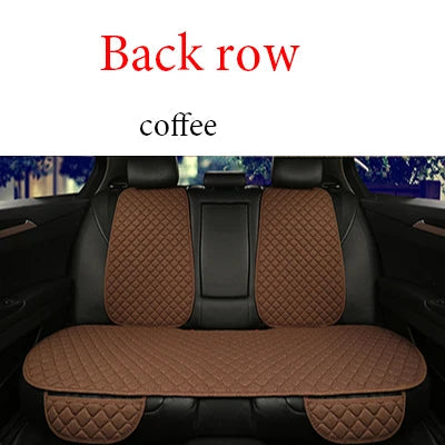 Linen car seat cover coffee brown rear bench seat cover installed