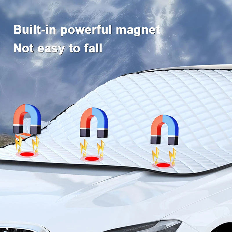Front display of magnetic windshield cover