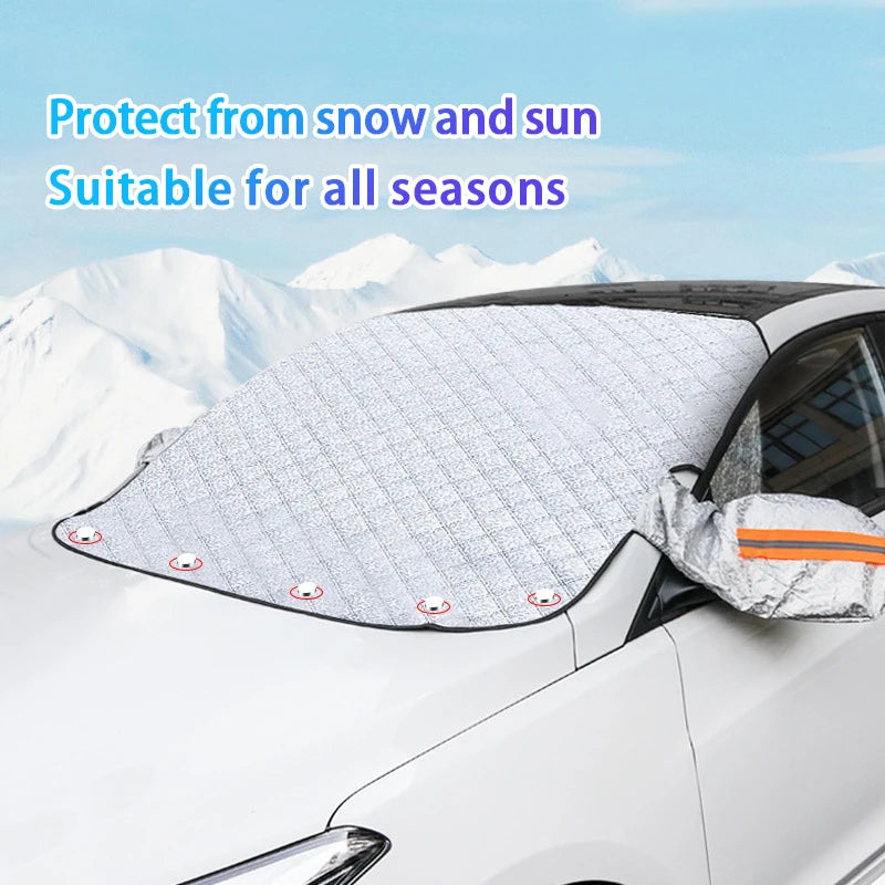 Magnetic attachment system on windshield cover