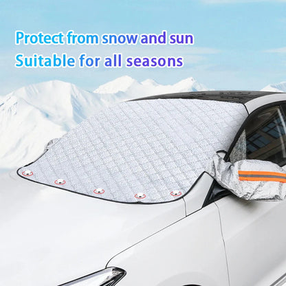 Magnetic attachment system on windshield cover