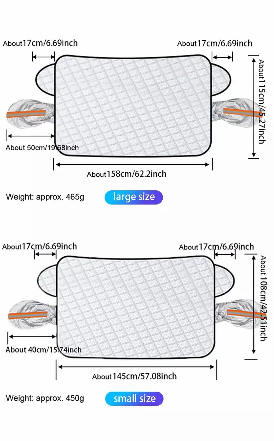 Temperature control on windshield cover