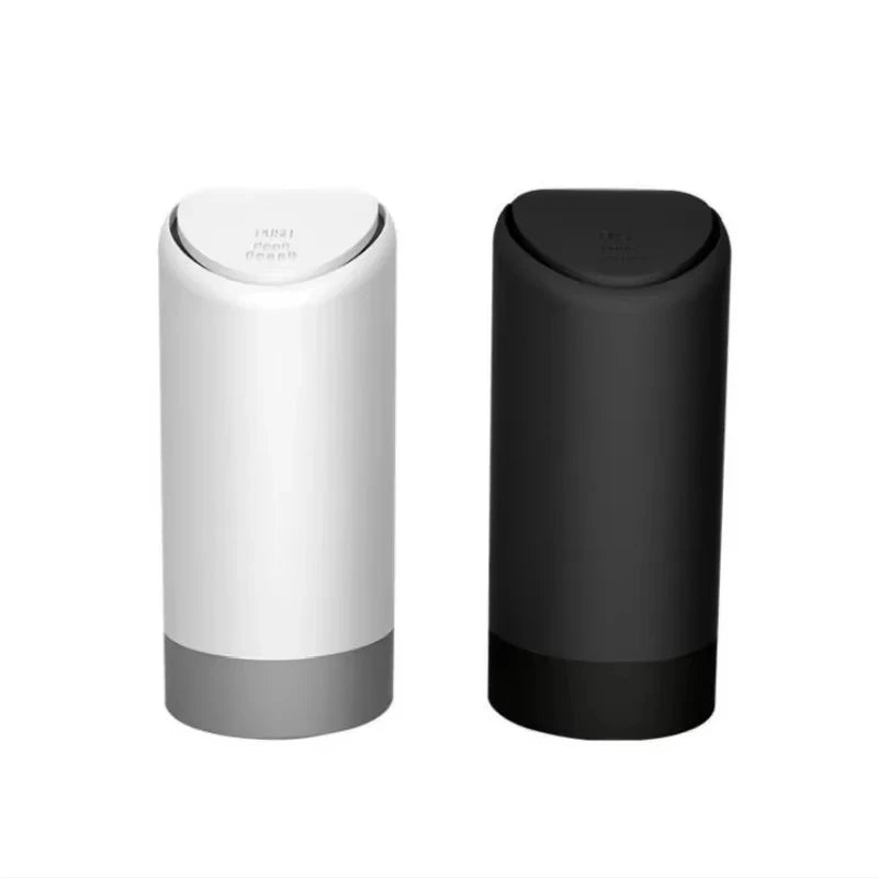 Cup holder feature on silicone mini car trash can