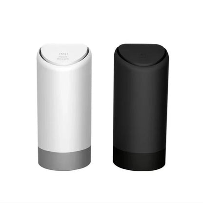 Cup holder feature on silicone mini car trash can