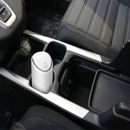 Front display of silicone car trash can cup holder organizer
