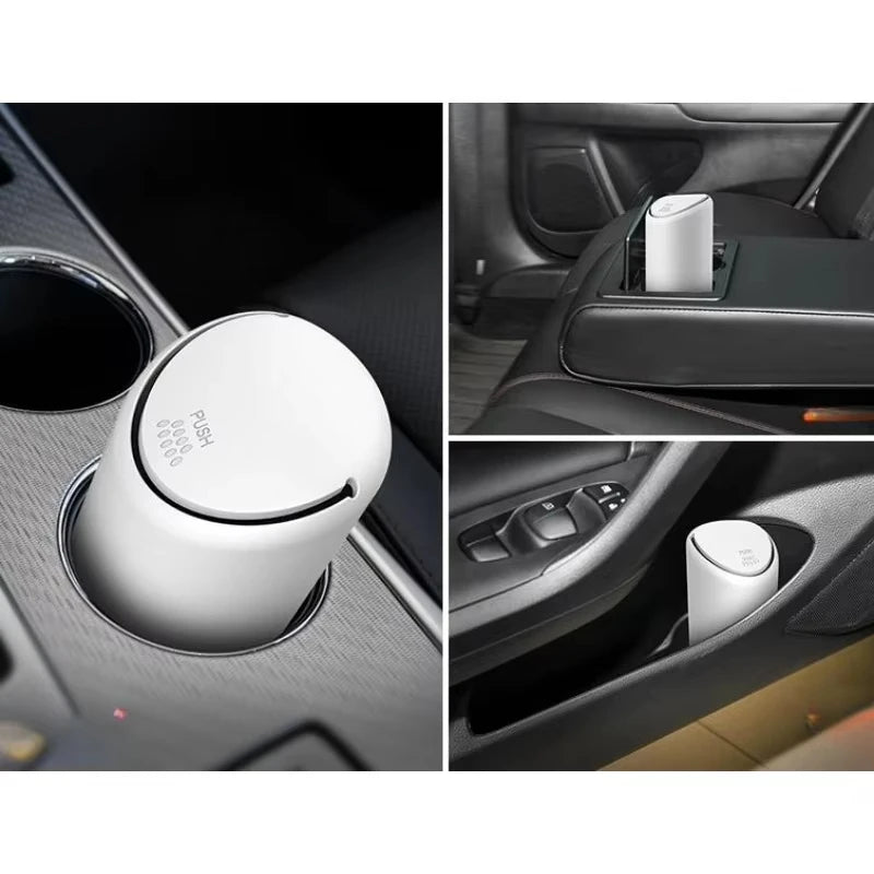 Installation guide for mini car trash can in cup holder